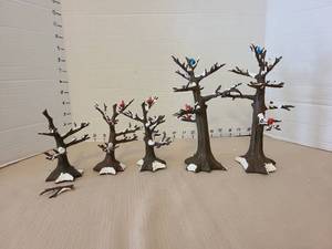 lot 1254 image: Department 56 Miniature Tree Figurines Lot of smallest one broken limb