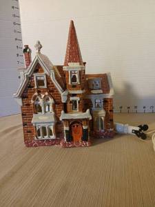 lot 1300 image: Department 56 Parsonage with light