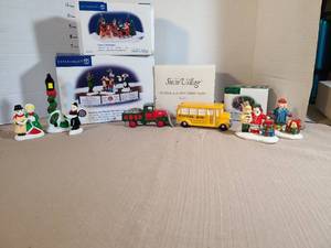 lot 1325 image: Department 56 Snow Village Figurine & Vehicle Lot Santas Helpers Looney Tunes