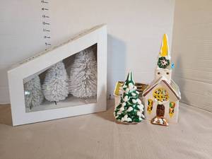 lot 1339 image: Department 56 Steepled  Church Village Arctic Pines See