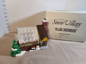 lot 1349 image: Department 56 Snow Village Village Greenhouse Handpainted Ceramic 1991