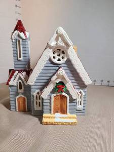 lot 1355 image: Department 56 Village Church Porcelain Lighted Building 56
