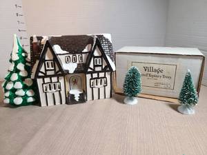 lot 1361 image: Department 56 Startford Village Frosted Topiary Trees Set of 8 Pieces