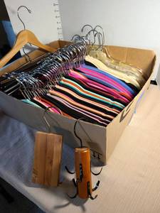 lot 1389 image: Box of flocked hangers and more