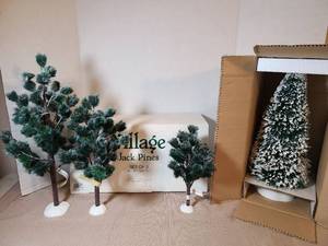 lot 2015 image: Department ryVillage Jack Pines Set of 3 Miniature Trees 9 12 15 and additional  15 in tree
