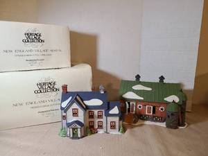 lot 2042 image: Heritage Village Collection New England Village Pennsylvania Dutch Farmhouse Handpainted Porcelain