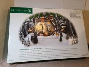 lot 2058 image: Department 56 Through The Woods Animated Mountain Trail Set of 15 at Staghorn Lodge