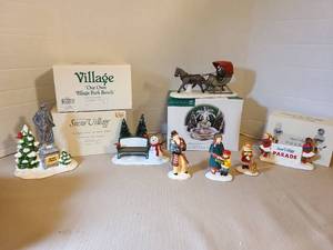 lot 2065 image: Department 56 Snow Village Figurine Collection Lot battery operated  village fountain
