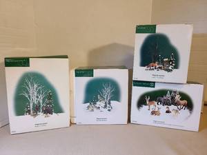 lot 2067 image: Department 56 Village Accessories  Lot Bears Birch Wolves Woods Foxes Forest