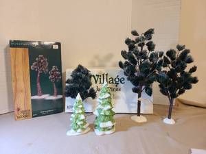 lot 2070 image: Department 56 Village Jack Pines Set of 3 9 12 15 and other trees