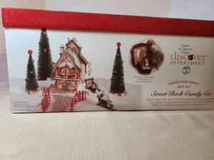 lot 2088 image: Department 56 North Pole Series Sweet Rock Candy Co. Gift Set 9-Piece