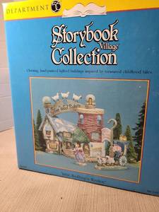 lot 2093 image: Department 56 Storybook Village Little Bo-Peeps Woolery Set of 3