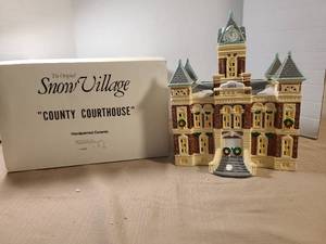 lot 2114 image: The Original Snow Village County Courthouse Handpainted Ceramic