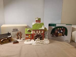 lot 2116 image: Department 56 Snow Village J Youngs Granary Handpainted Porcelain Building