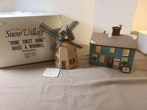 lot 2127 image: Department  56 Home Sweet home house and windmill