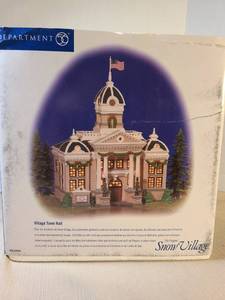 lot 2135 image: Department 56 Snow Village Village Town Hall 55044