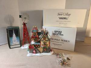 lot 2148 image: Snow Village Heritage Collection North Pole Glass Ornanent works and more