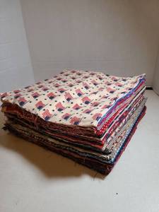 lot 2332 image: Patriotic Fabric flannelLot Red White Blue Stars Flags Prints Bundle