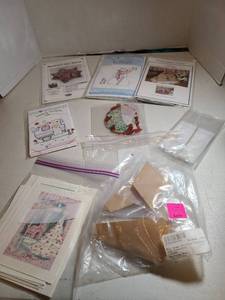 lot 2405 image: Embroidery & Sewing Craft Kit Lot - Patterns Projects Supplies
