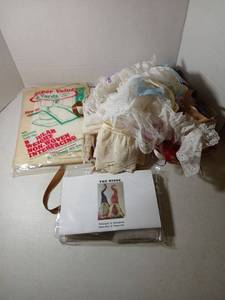 lot 2428 image: Lot of Sewing Fabric and Materials including Nisse Doll Patterns and Interfacing