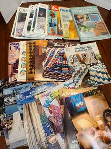 lot 2511 image: Quilting and crochet books and magazines.