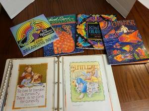 lot 2529 image: Laurel Burch craft books and a Mary Engelbreit binder