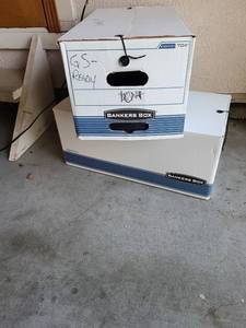 lot 3008 image: Two Bankers Boxes with string and button closure, 10.5x24x13