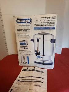 lot 7055 image: DeLonghi Coffee urn  60 Cups  Stainless  Steel 3.5-8.75L Capacity