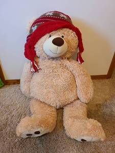 lot 7132 image: Large stuffed Christmas bear