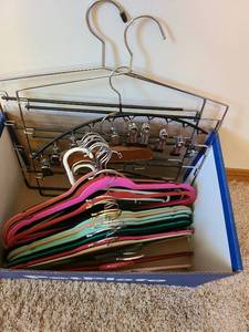 lot 7218 image: Box of flocked hangers and others
