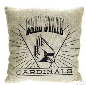 lot 10908 image: NCAA Ball State Cardinals 26x26 Woven Tapestry Pillow