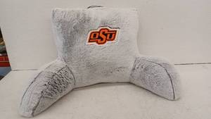 lot 10912 image: OSU Oklahoma State Fleece Bed Rest Pillow, 1 Pillow