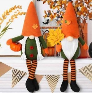 lot 10925 image: Set of Two Autumn Gnome Decorative Figures