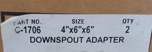 lot 10983 image: Downspout Adapter 4in x 6in x 6in HDPE
