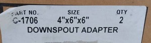lot 11009 image: Downspout Adapter 4in x 6in x 6in HDPE