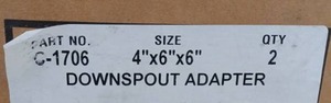 lot 11010 image: Downspout Adapter 4in x 6in x 6in HDPE