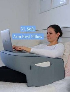 lot 11011 image: XL Sofa Arm Rest Pillow With Zippered Cover