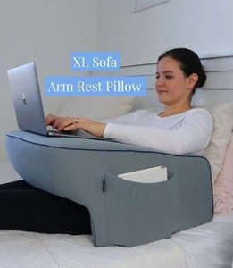 lot 11037 image: XL Sofa Arm Rest Pillow With Zippered Cover