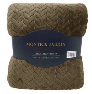 lot 11046 image: Monte & Jardin Jacquard Throw Blanket 60 x 70 in Brown