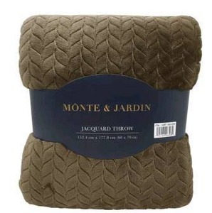 lot 11047 image: Monte & Jardin Jacquard Throw Blanket 60 x 70 in Brown