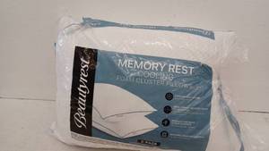 lot 11062 image: Beautyrest Memory Foam Cluster Pillows 2-Pack StandardQueen, 2 Pack