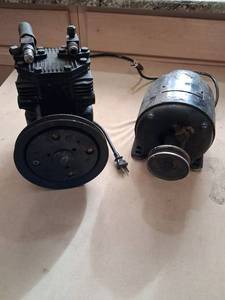lot 2 image: Air Compressor Pump and Electric Motor Assembly 2-Piece Lot