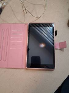 lot 18 image: Amazon Fire 7 Tablet with Pink Pineapple Case