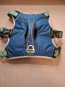 lot 38 image: Dog Harness Blue Yellow Green Straps Adjustable