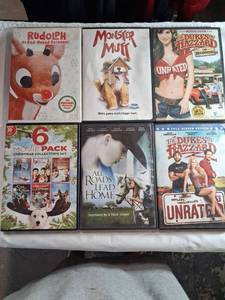lot 182 image: DVD Lot 9 Movies Rudolph Monster Mutt Dukes of Hazzard All Roads Lead Home Christmas