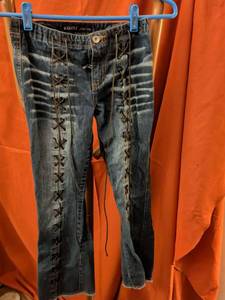 lot 13 image: Girls Revolt Jeans Co Lace-Up Front Jeans Size 12