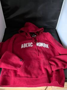 lot 103 image: Abercrombie & Fitch Hoodie Sweatshirt Red Logo Size L