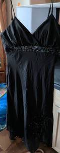 lot 123 image: Black Sequin Accent Camisole Dress