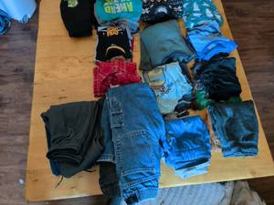 lot 142 image: Boys Clothing Lot 15 Pieces Jeans Shirts Pants sizes 7 and 8 might be a piece or two of six seven