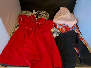 lot 153 image: Kids Clothing Lot Red Dress Floral Pants White Jacket Size Unspecified